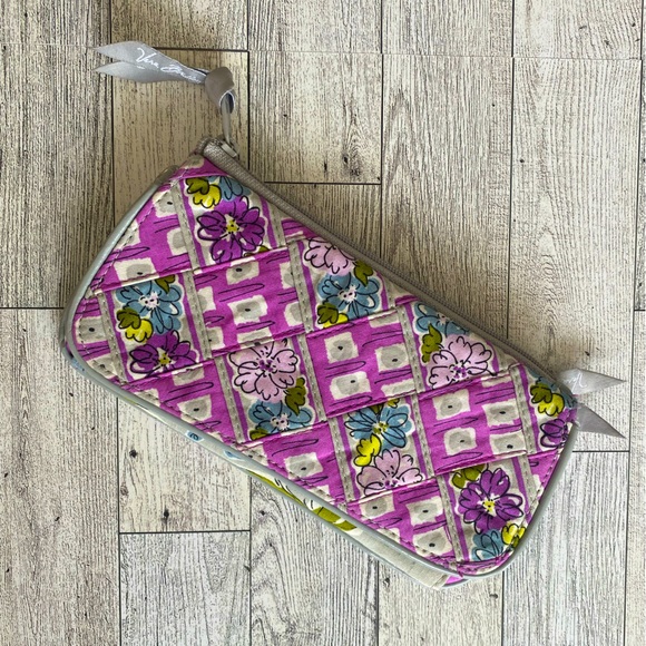 Vera Bradley Handbags - Vera Bradley Large‎ Trifold Wallet Retired Spring Floral Pattern Lilac